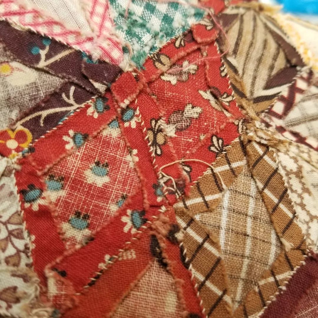Set of 2 Hand Pieced Quilt Sections