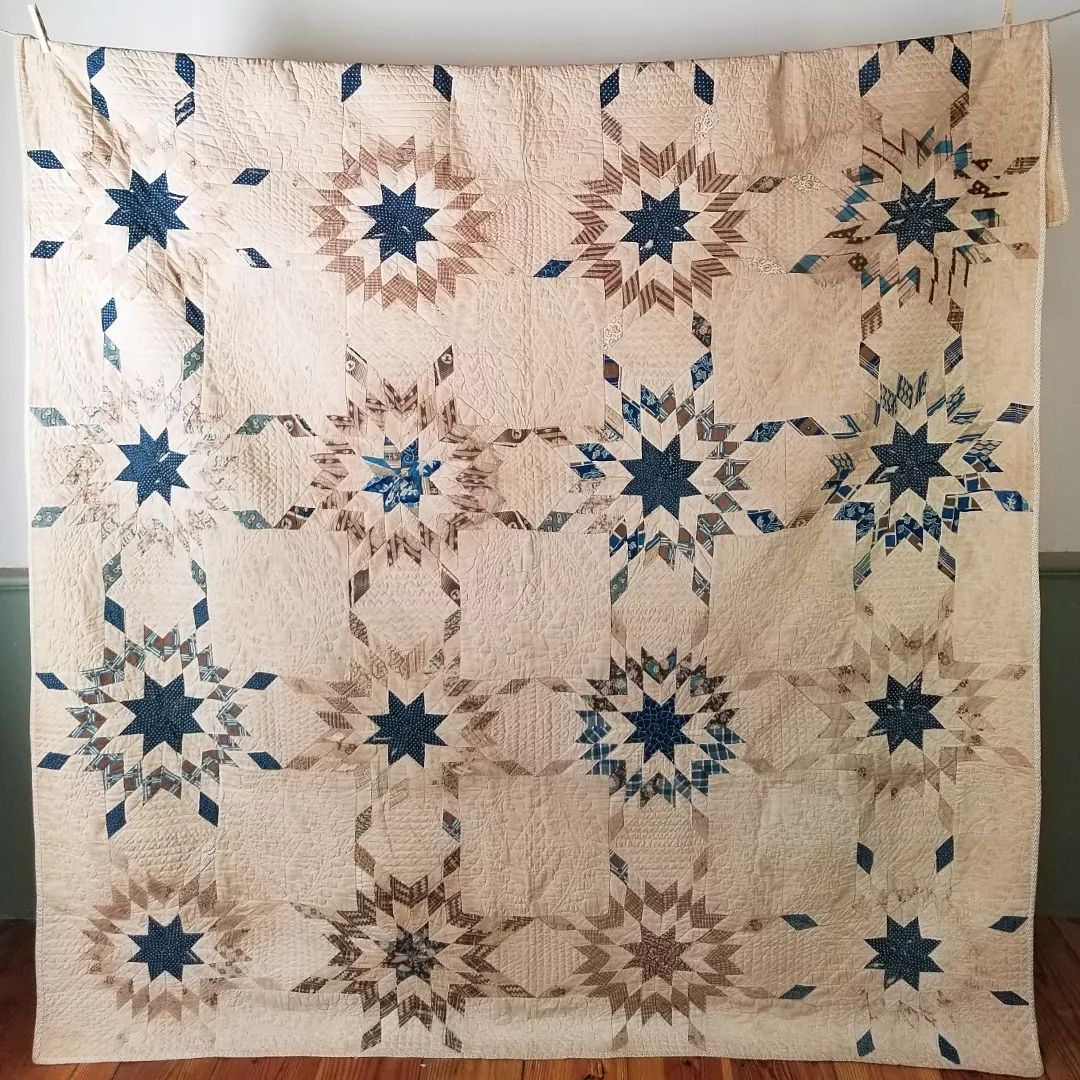 Broken Star, Tea and Indigo Quilt