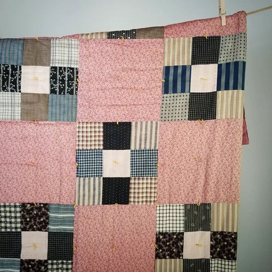 Hand Tied 9 Patch Quilt 2
