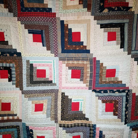 Straight Furrow Log Cabin Quilt