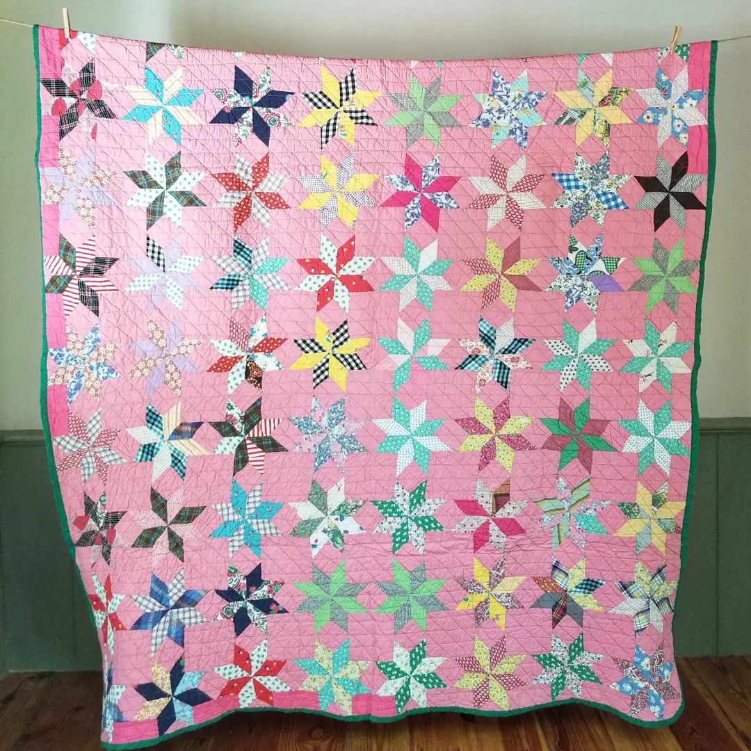 Pink 8 Point Star Quilt