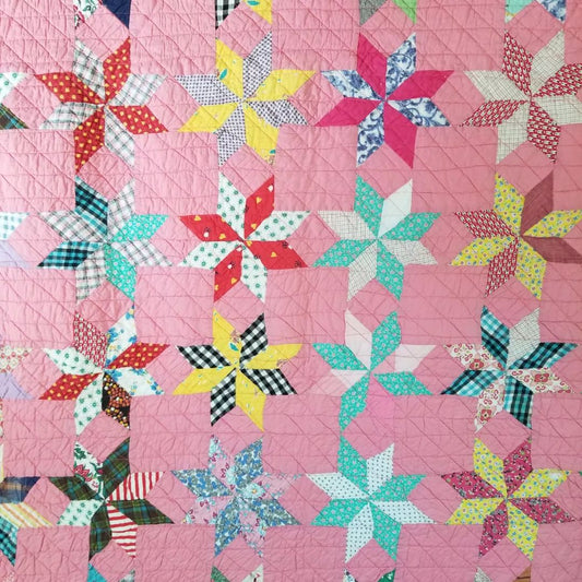 Pink 8 Point Star Quilt