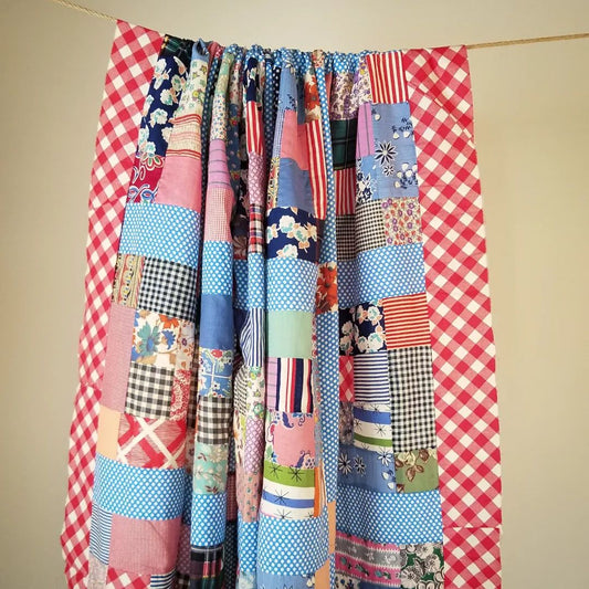 Red Gingham Quilt Top
