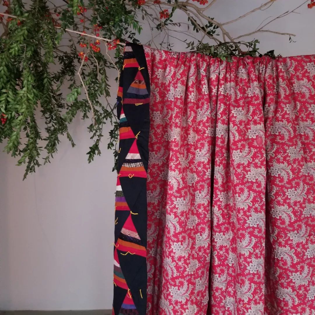 Hand Tied Triangle Quilt