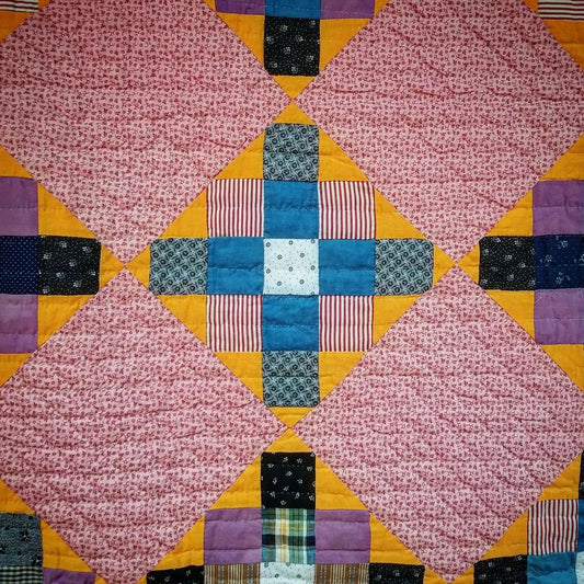 Double Pink Calico Quilt