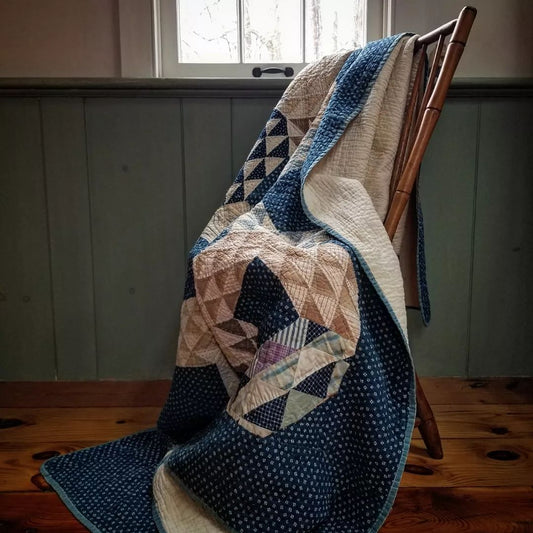 Indigo Ocean Waves Quilt