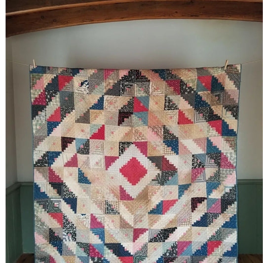 Indigo-backed Log Cabin Quilt