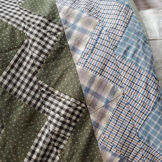 Zig Zag, Shirting Quilt Top