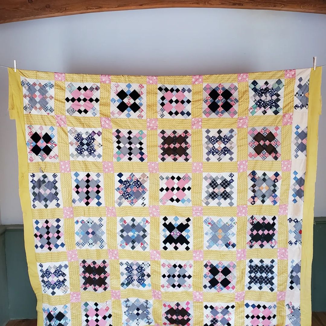 Yellow Sashing Quilt Top