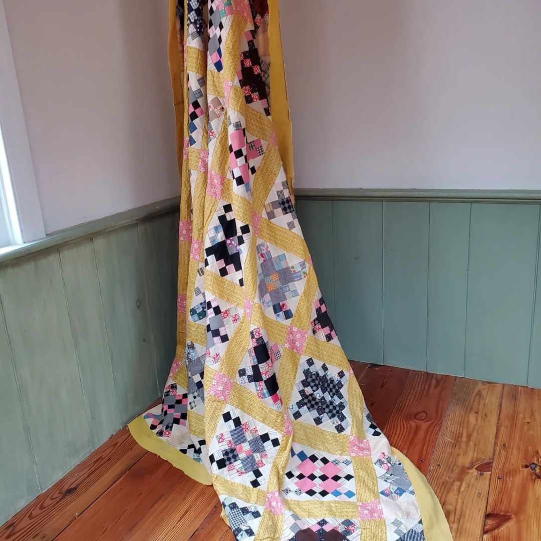 Yellow Sashing Quilt Top