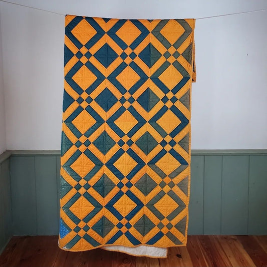 Indigo and Cheddar Quilt