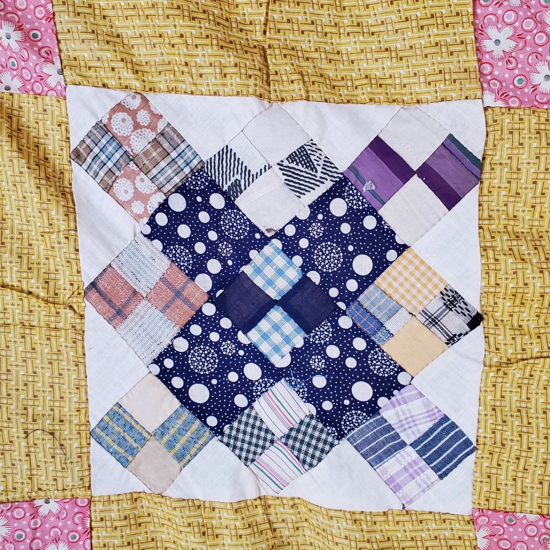 Yellow Sashing Quilt Top