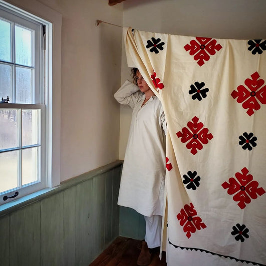Black and Red Applique Quilt Top