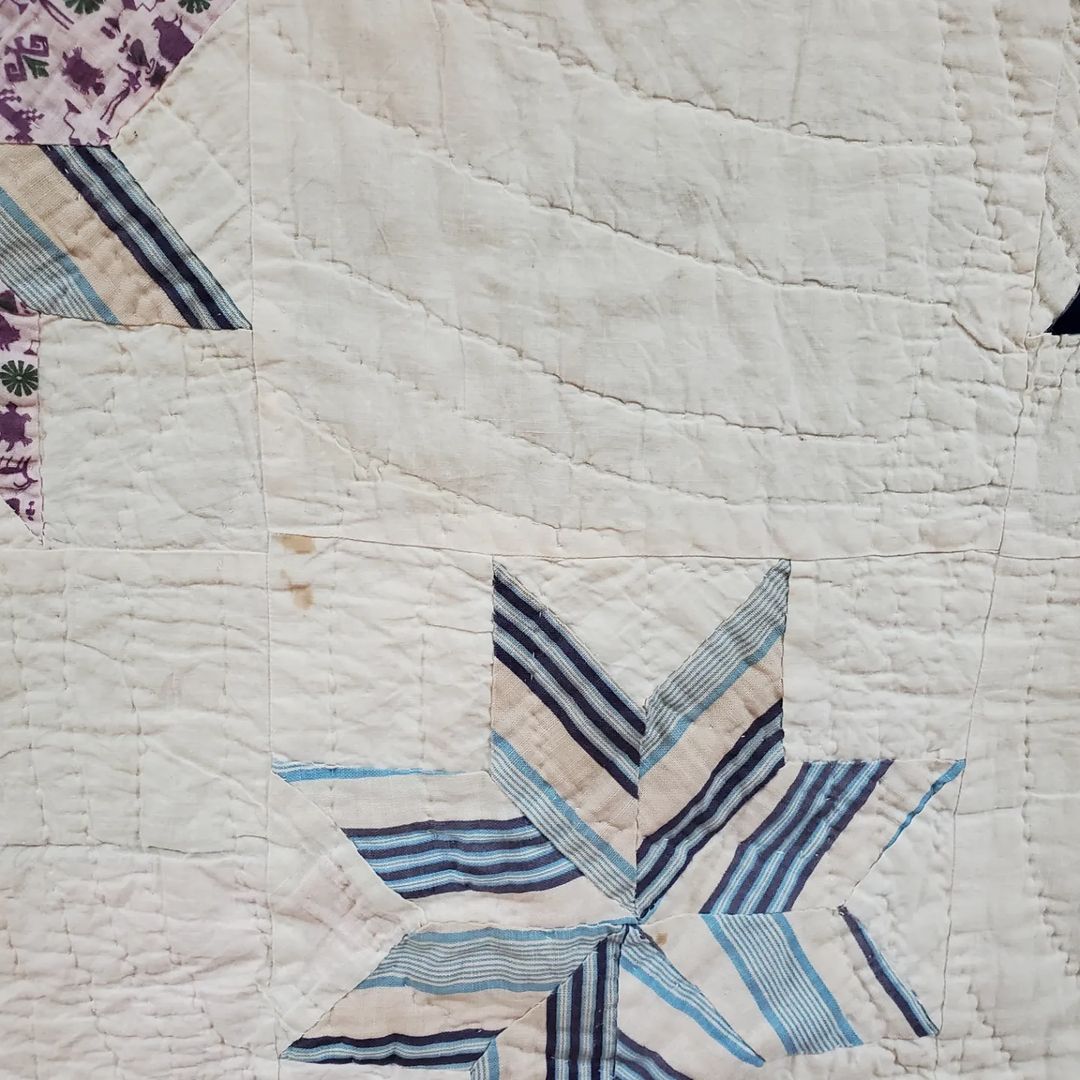8 Point Star Sack Cloth Quilt