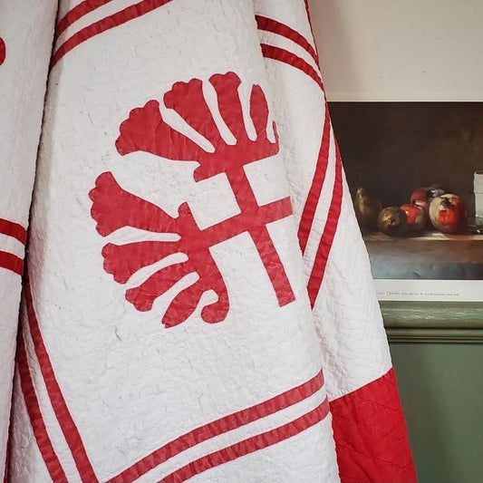 Red and White applique Quilt