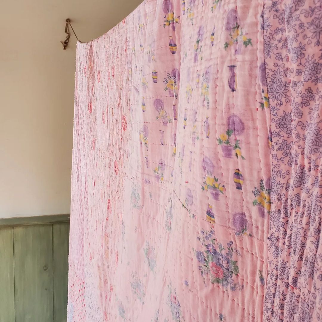 Pink Flour Sack Quilt