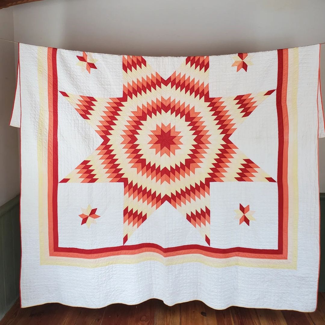 Red, Orange, Yellow Lone Star Quilt 3
