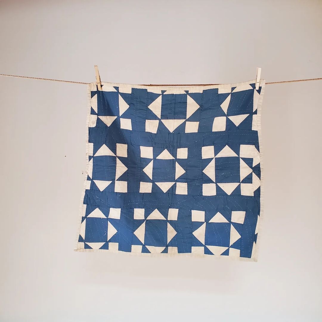 Blue and White Doll's Quilt