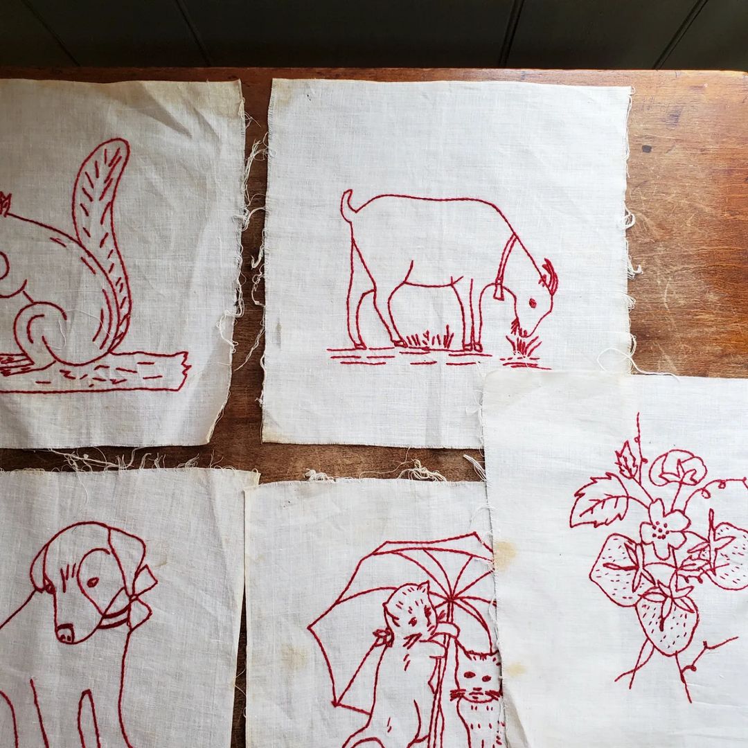 Redwork Quilt Blocks