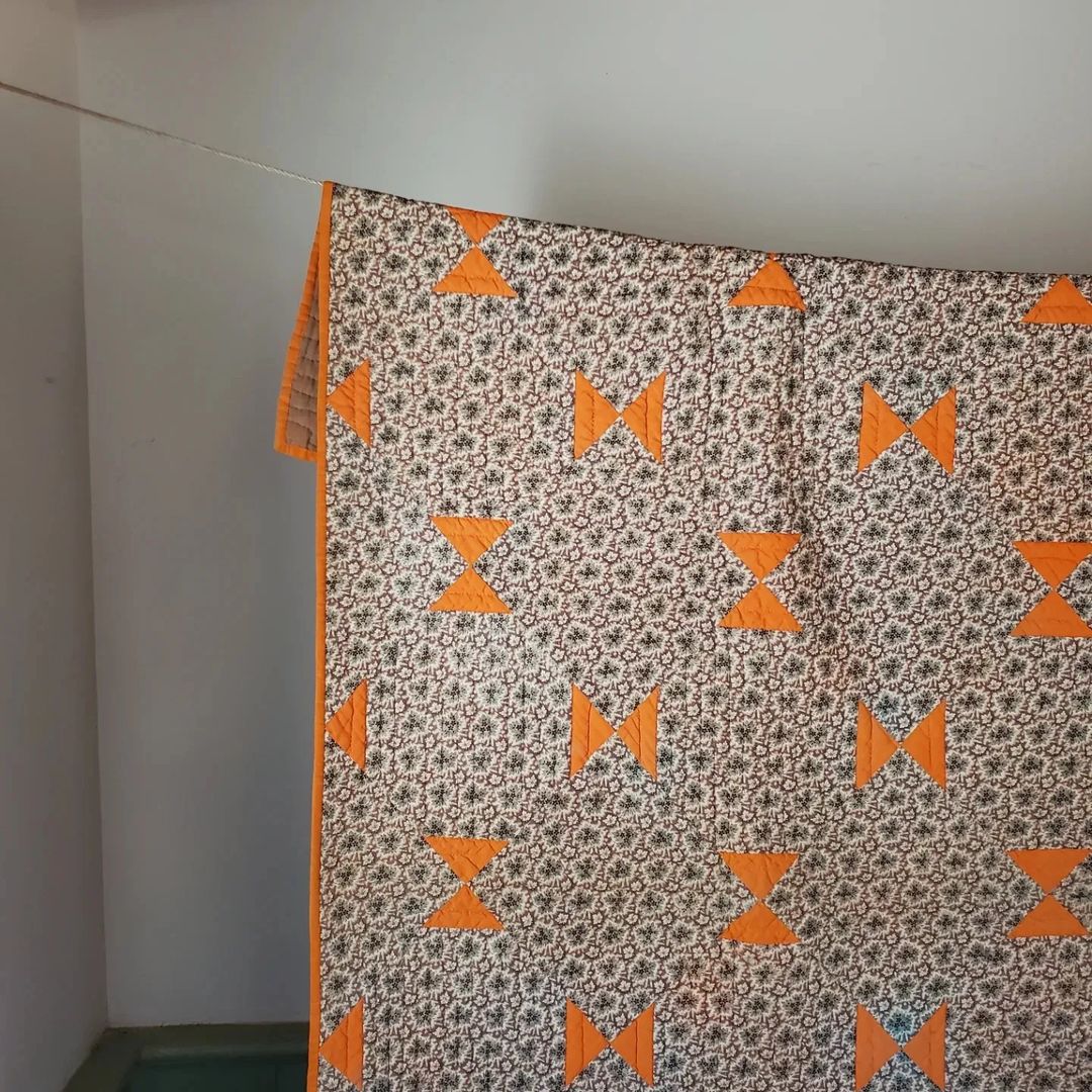 "Rob Peter to Pay Paul" Cheddar Hourglass Quilt