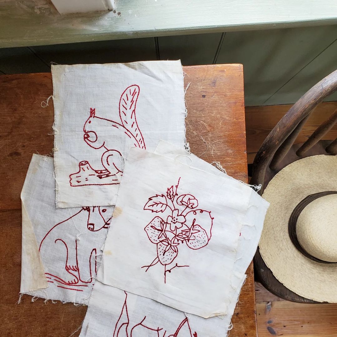Redwork Quilt Blocks