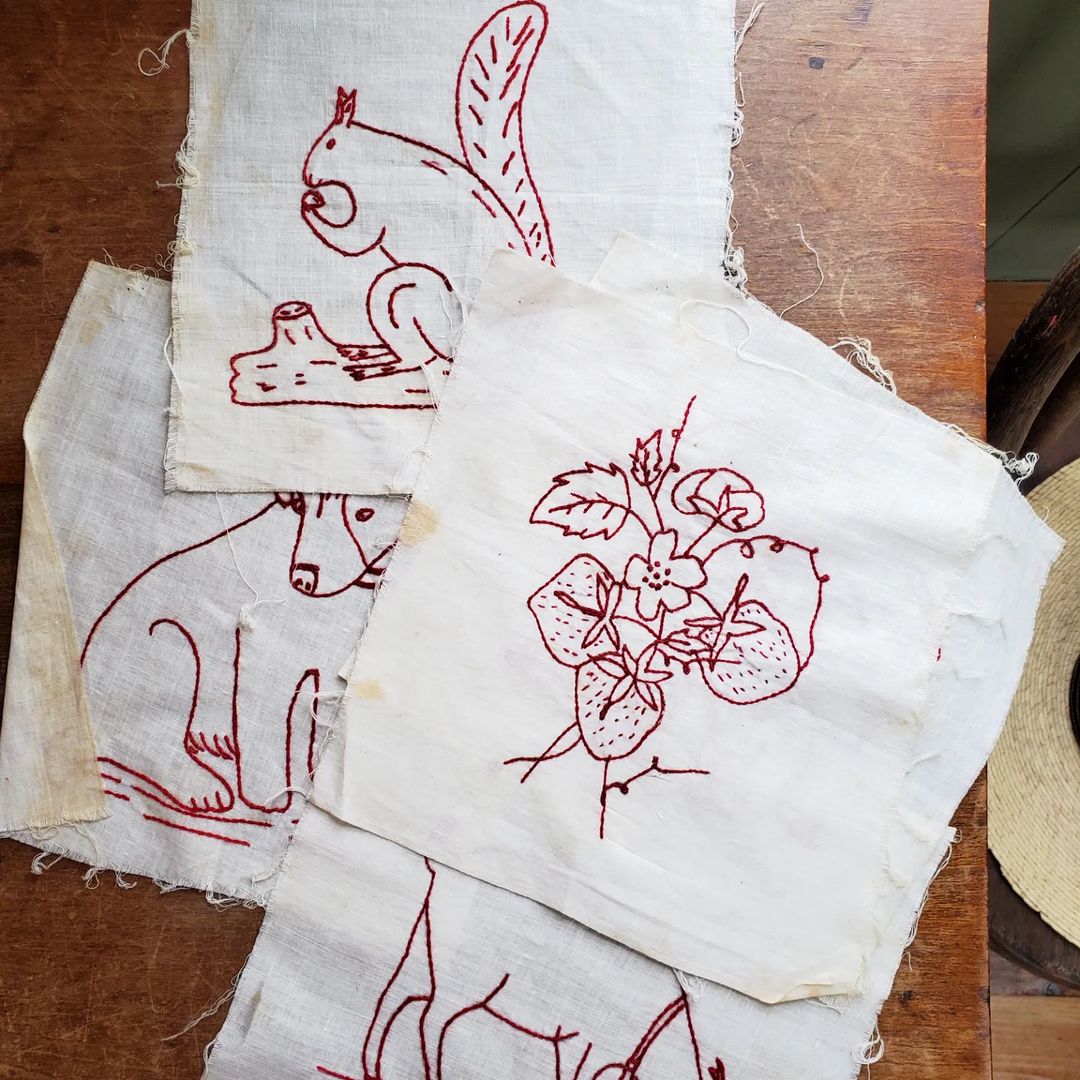 Redwork Quilt Blocks