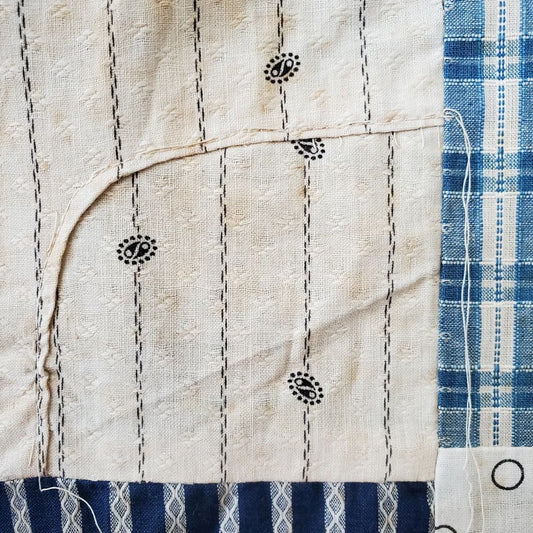 Blue and White Patch Quilt Top
