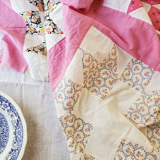 Pink Sashed Quilt Top