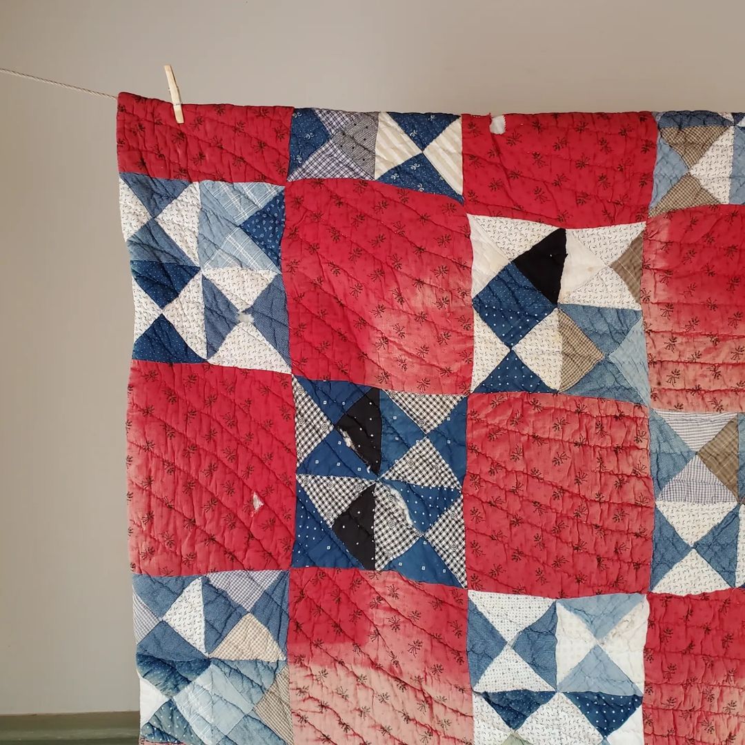Indigo and Red Quilt