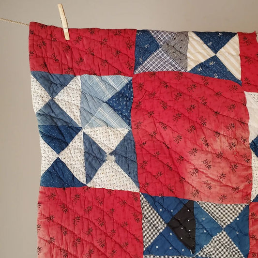 Indigo and Red Quilt