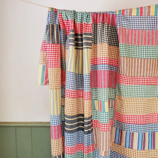 Gingham and Stripes Quilt Top