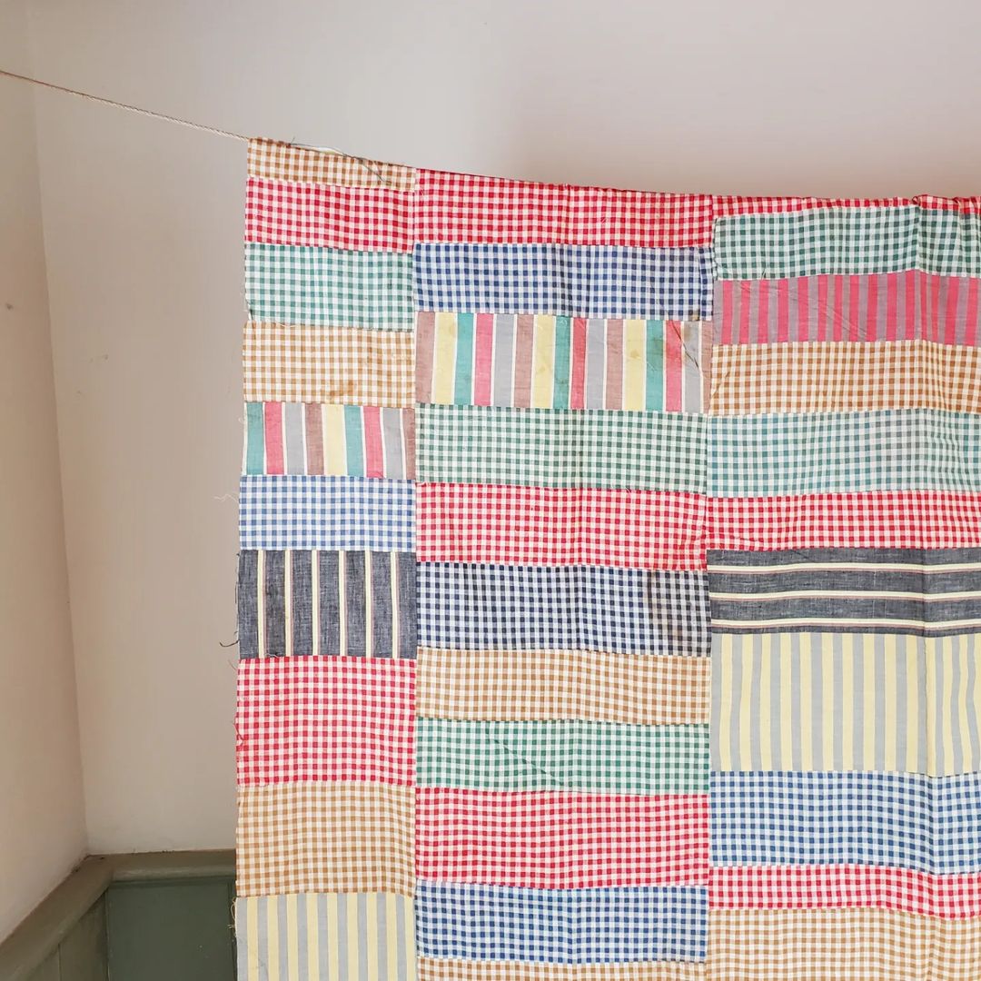Gingham and Stripes Quilt Top