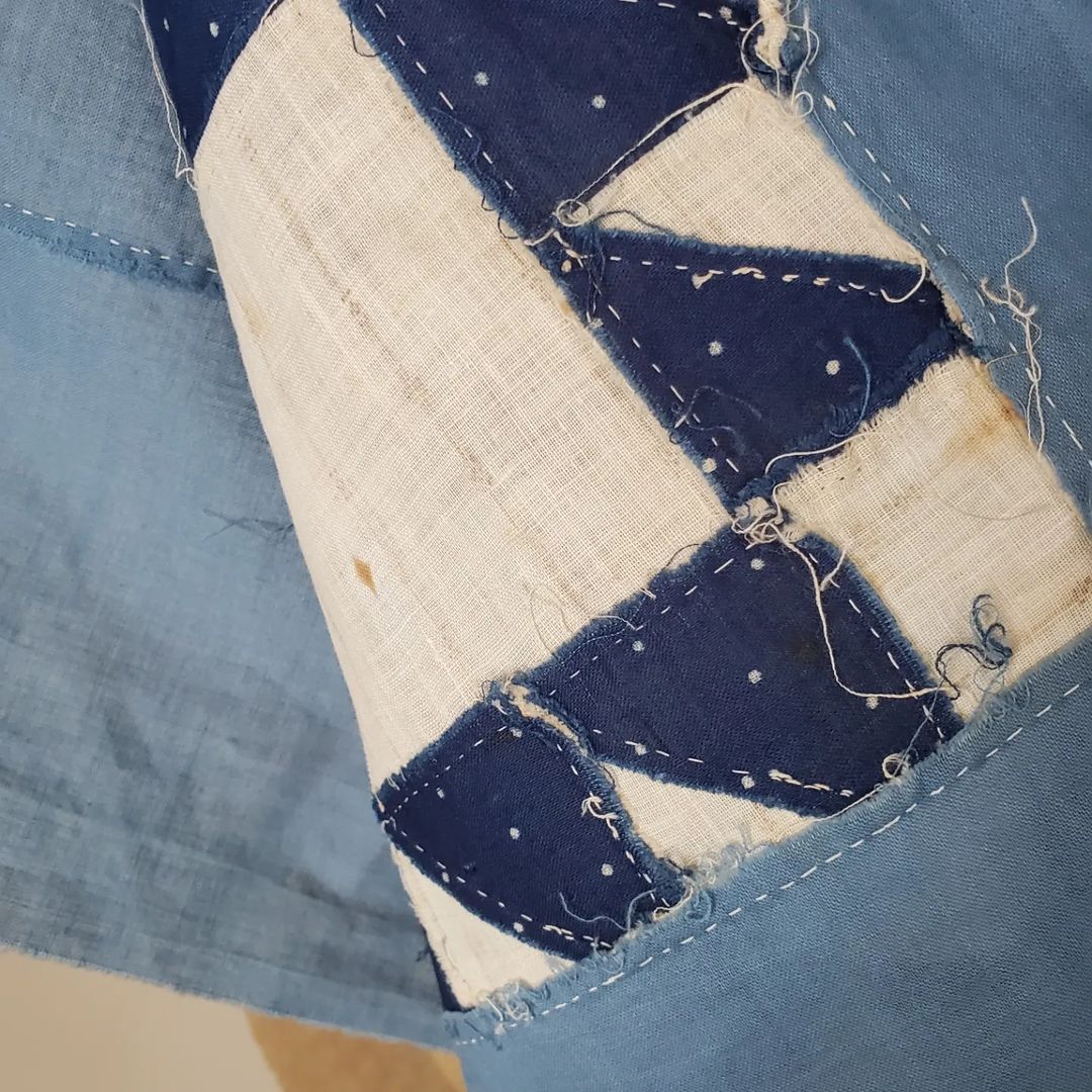 Blue and White Shirting Quilt Top