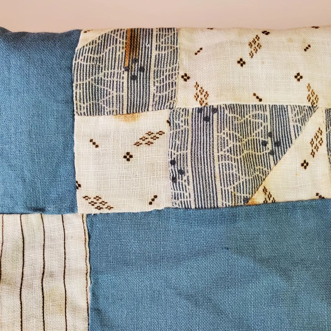 Blue and White Shirting Quilt Top