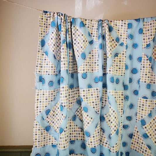 Blue Sunflower Quilt Top