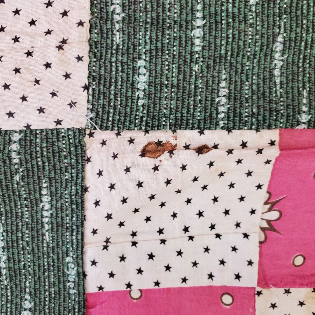 Green 4 Patch Quilt Top