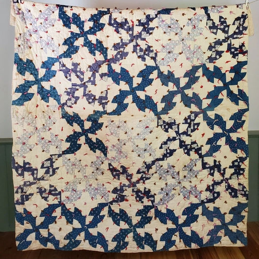 Hand Tied Drunkard's Path Quilt