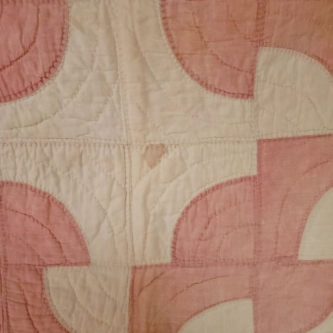 Pink Drunkards Path Quilt