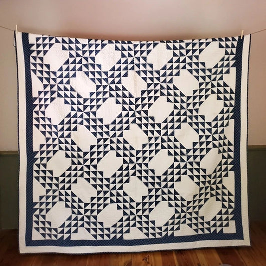 Indigo Star Ocean Waves Quilt