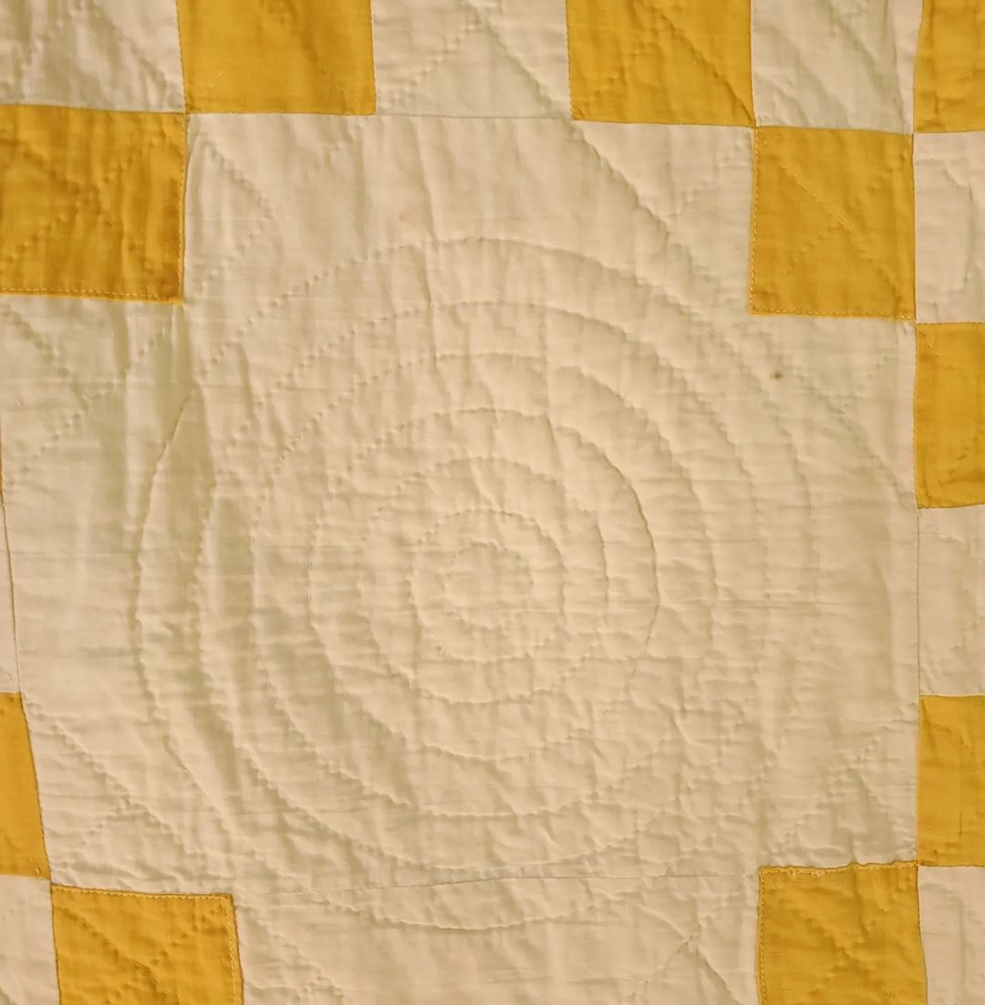 Vanilla and Yellow Irish Chain Quilt